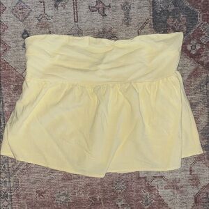Peppermayo Light Yellow Smocked Top